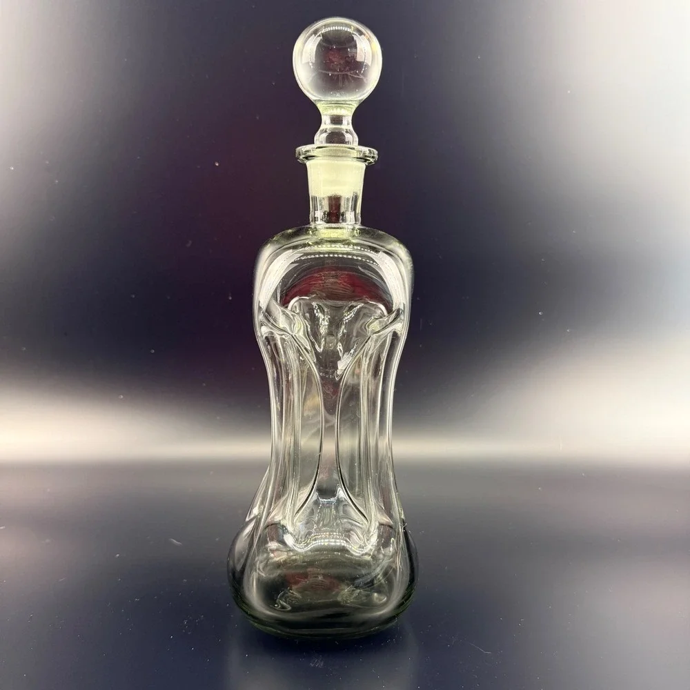 Holmegaard‎ Kluk Kluk Decanter Large Smoke Gray Glass Ball Stopper